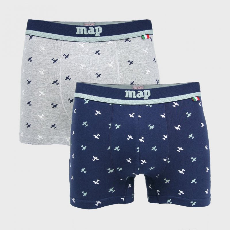 MAP UNDERWEAR pánské boxerky 3203 letadla 2Pack | Vermali.cz